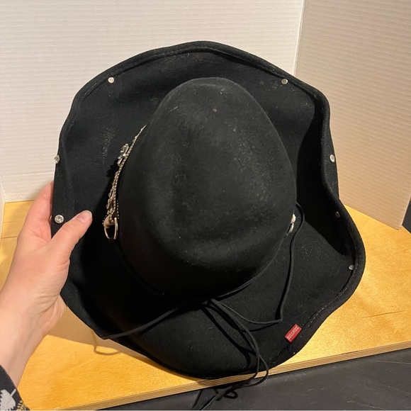 Bullhide Rodeo Cowgirl Hat Large Black Cheetah Animal Print Band Rhinestones - Picture 9 of 14